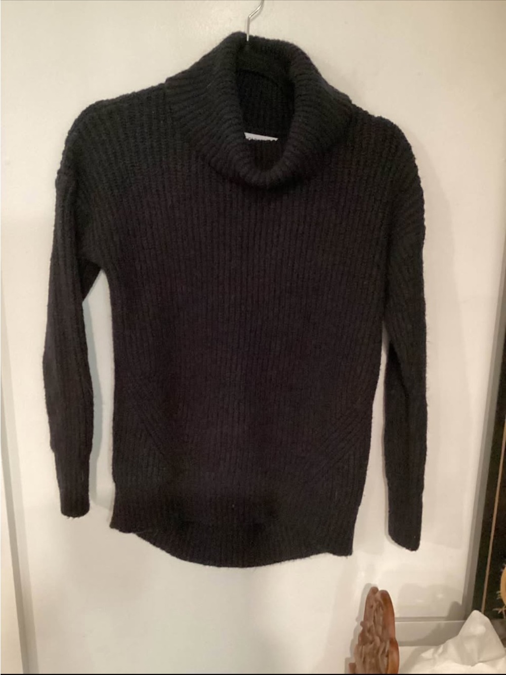 Black Turtleneck Ribbed Women's Sweater